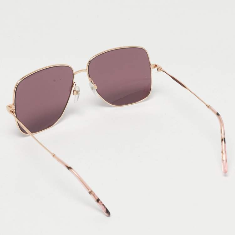 Pre Owned Marc Jacobs Pink/Gold Tone Marc 619/S Square Sunglasses
