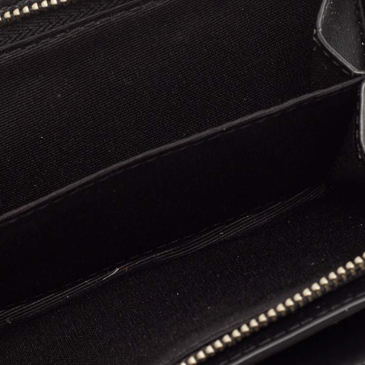 Pre Owned Marc Jacobs Blue/Black Leather Colorblock Compact Wallet