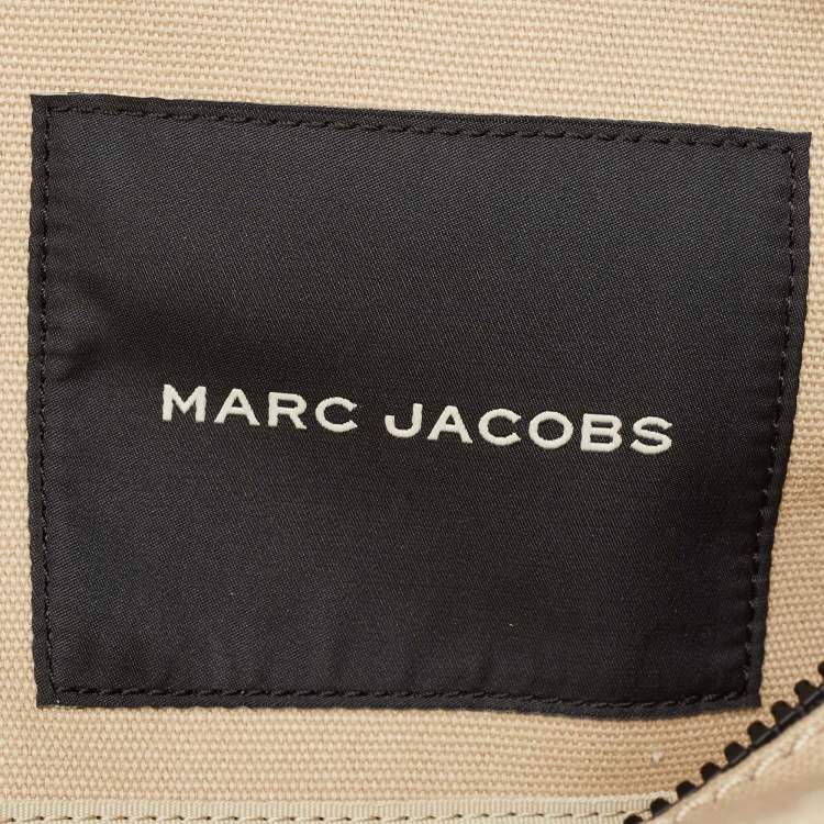Pre Owned Marc Jacobs Beige/Black Canvas Medium The Tote Bag 