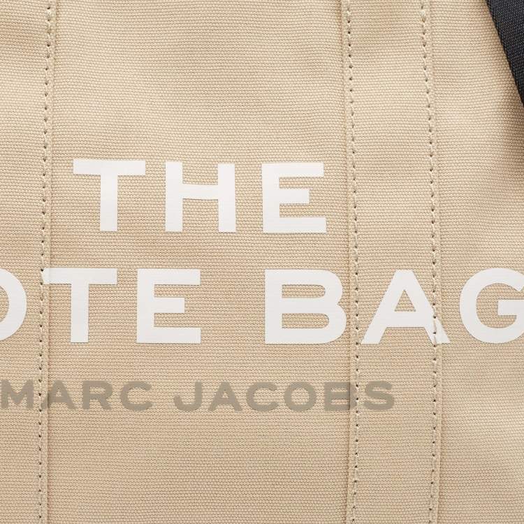 Pre Owned Marc Jacobs Beige/Black Canvas Medium The Tote Bag 