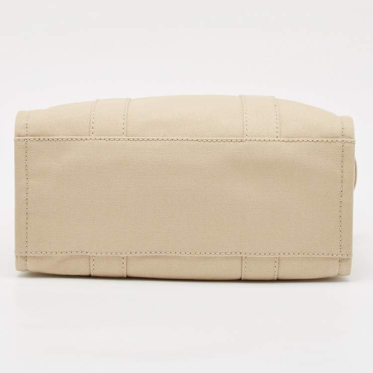 Pre Owned Marc Jacobs Beige/Black Canvas Medium The Tote Bag 