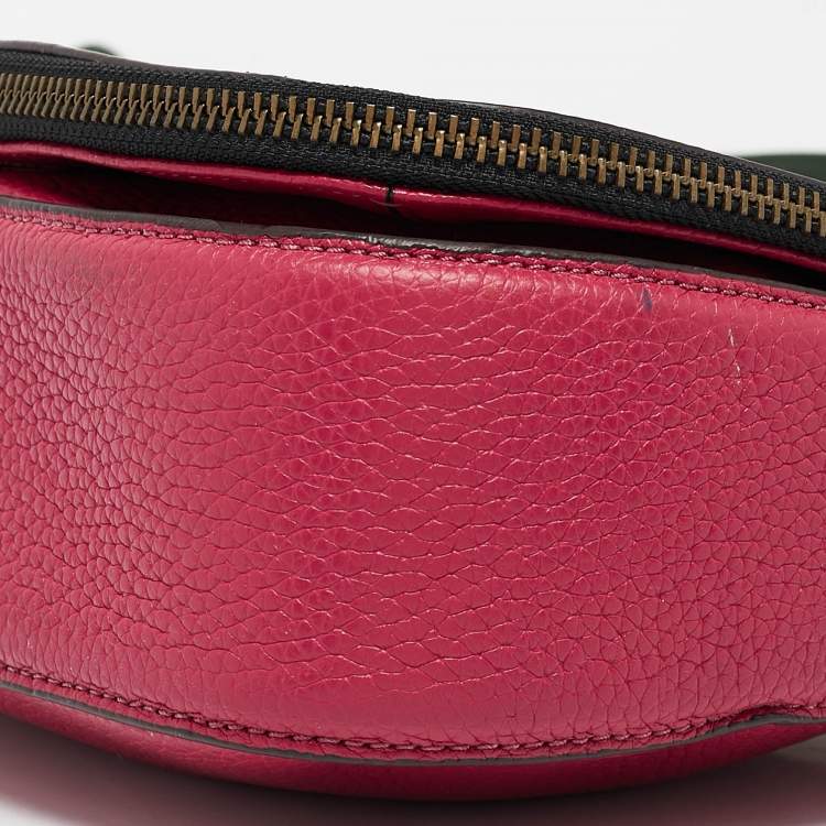 Pre Owned Marc Jacobs Fuchsia Leather Recruit Nomad Saddle Shoulder Bag
