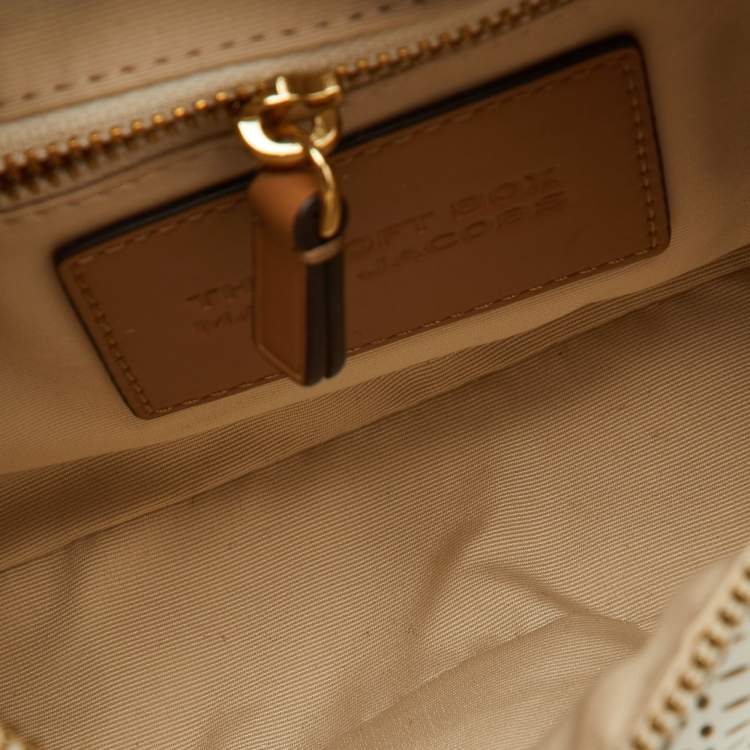Pre Owned Marc Jacobs Ivory White Perforated Leather The Soft Box 23 Shoulder Bag
