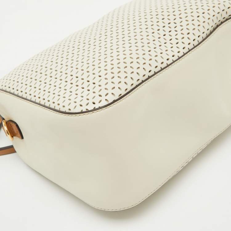 Pre Owned Marc Jacobs Ivory White Perforated Leather The Soft Box 23 Shoulder Bag