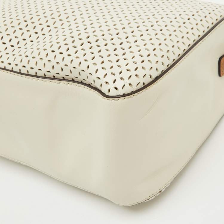 Pre Owned Marc Jacobs Ivory White Perforated Leather The Soft Box 23 Shoulder Bag