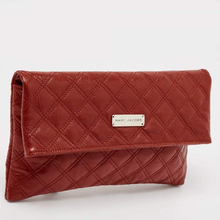 Pre Owned Marc Jacobs Red Quilted Leather Large Eugenie Clutch