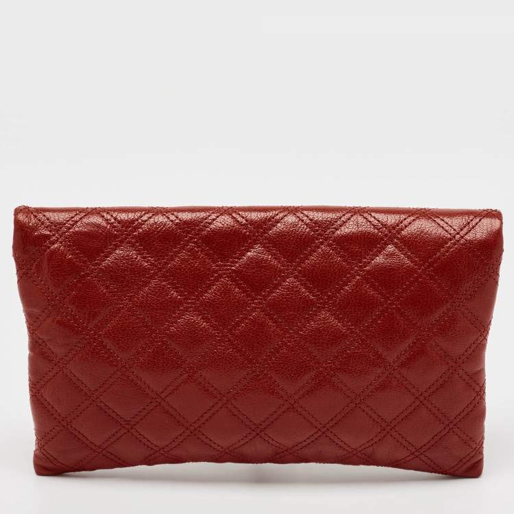 Pre Owned Marc Jacobs Red Quilted Leather Large Eugenie Clutch