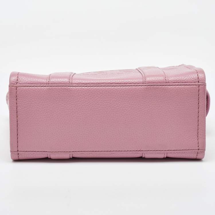 Pre Owned Marc Jacobs Pink Leather Small The Tote Bag