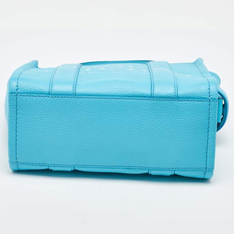 Pre Owned Marc Jacobs Aqua Blue Leather Small The Tote