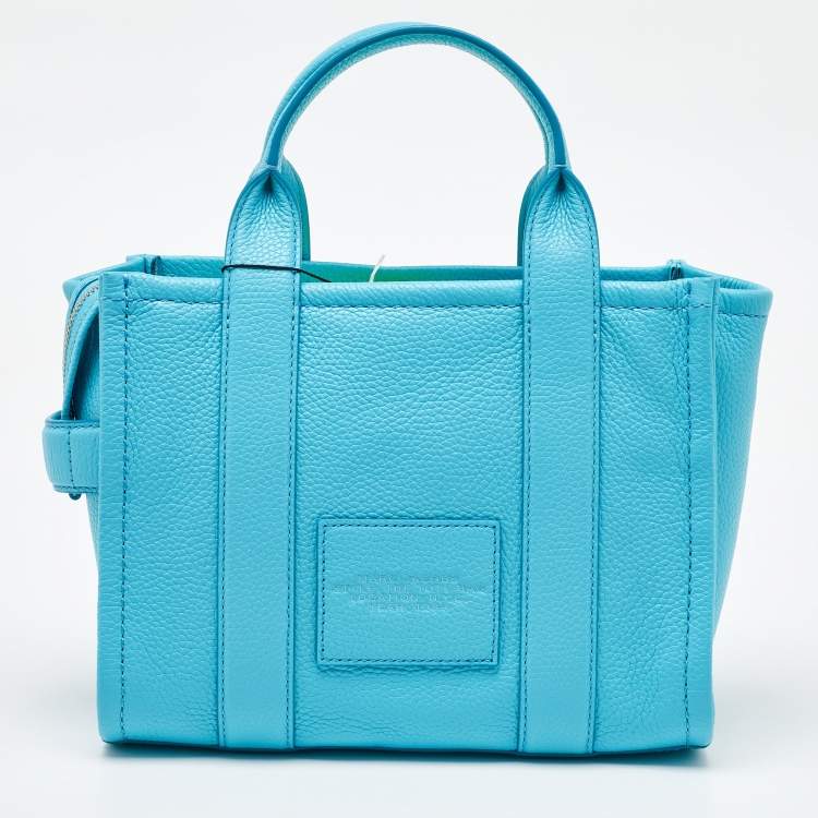 Pre Owned Marc Jacobs Aqua Blue Leather Small The Tote