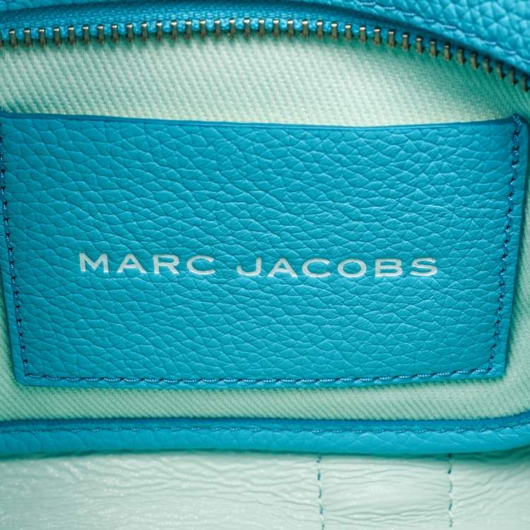 Pre Owned Marc Jacobs Aqua Blue Leather Small The Tote