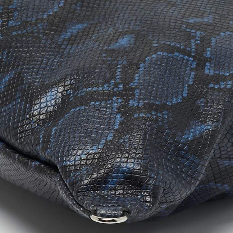Pre Owned Marc Jacobs Blue/Multicolor Python Embossed Leather Charms Wingman Tote