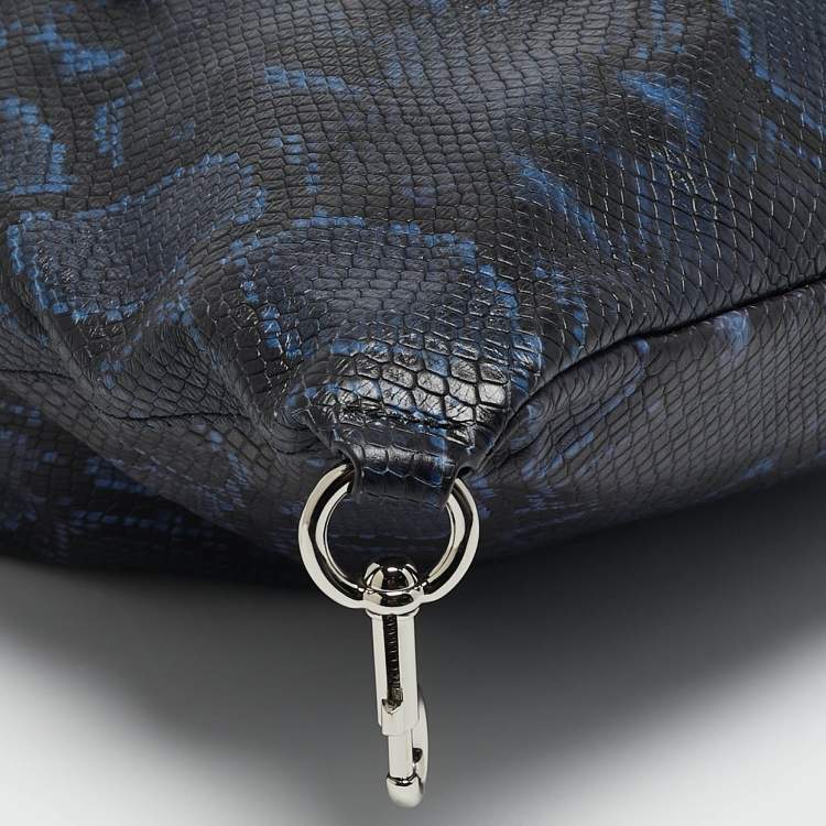 Pre Owned Marc Jacobs Blue/Multicolor Python Embossed Leather Charms Wingman Tote