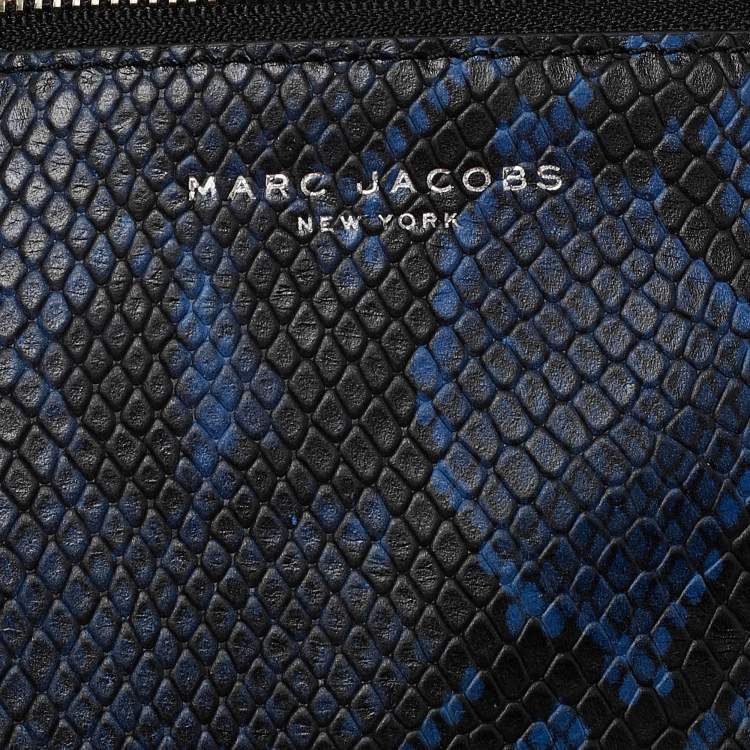Pre Owned Marc Jacobs Blue/Multicolor Python Embossed Leather Charms Wingman Tote
