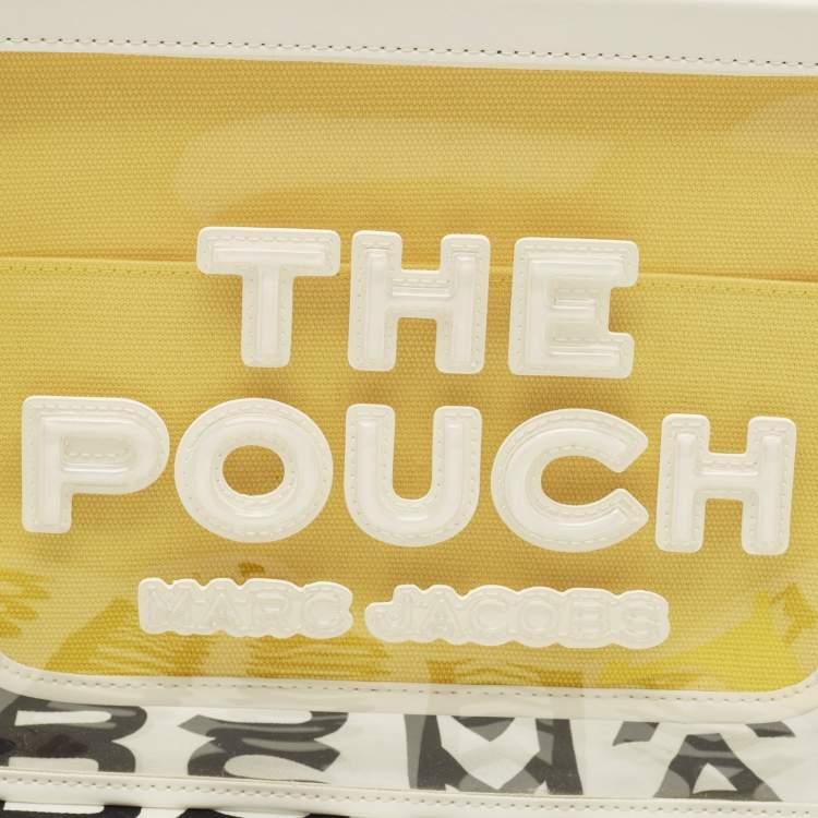 Pre Owned Marc Jacobs White Leather and PVC The Pouch Wristlet Pouch