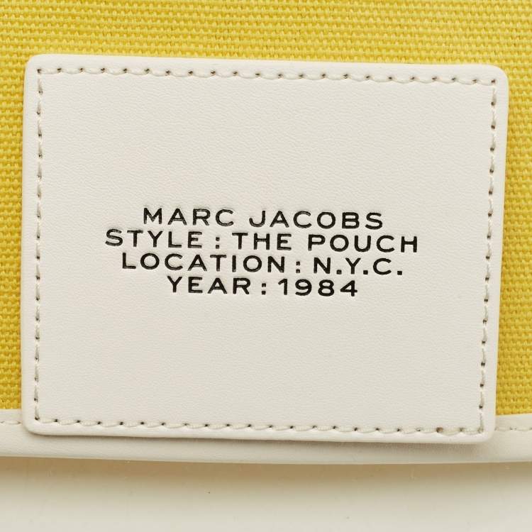 Pre Owned Marc Jacobs White Leather and PVC The Pouch Wristlet Pouch