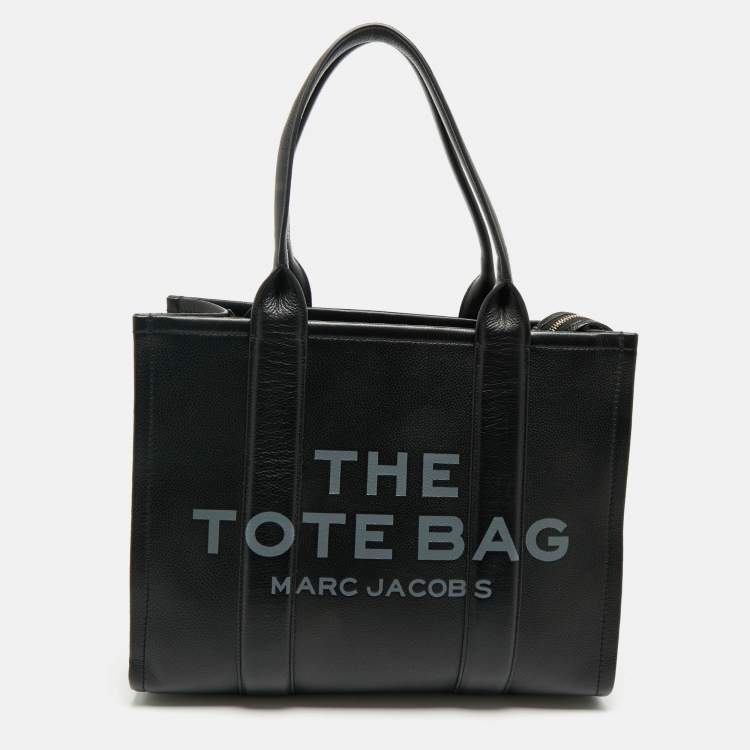 Pre Owned Marc Jacobs Black Leather Large The Tote Bag