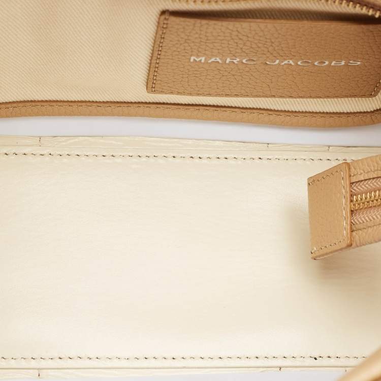 Pre Owned Marc Jacobs Beige Leather Small The Tote Bag