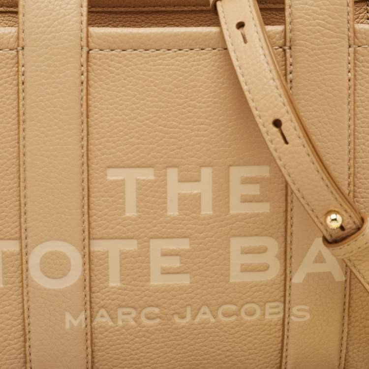 Pre Owned Marc Jacobs Beige Leather Small The Tote Bag