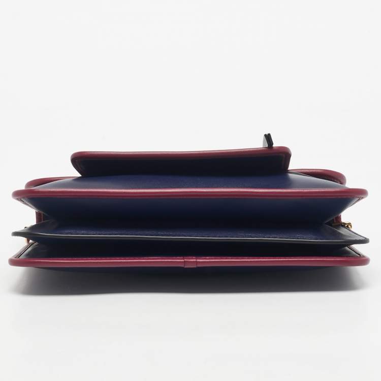 Pre Owned Marc Jacobs Navy Blue/Magenta Leather Large Madison Shoulder Bag