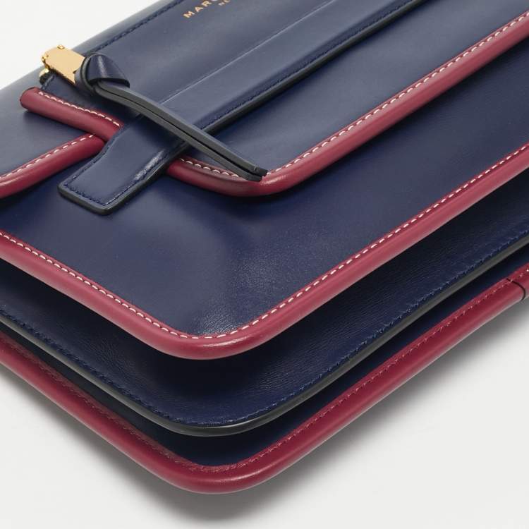 Pre Owned Marc Jacobs Navy Blue/Magenta Leather Large Madison Shoulder Bag