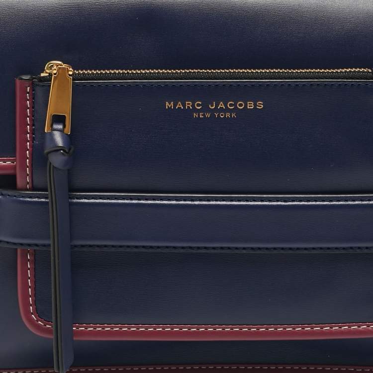 Pre Owned Marc Jacobs Navy Blue/Magenta Leather Large Madison Shoulder Bag