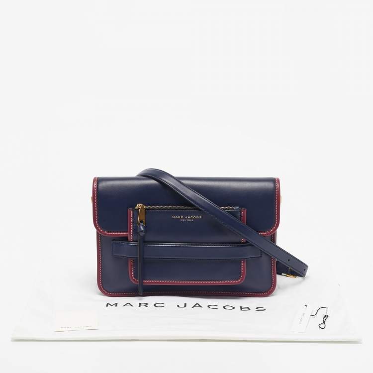 Pre Owned Marc Jacobs Navy Blue/Magenta Leather Large Madison Shoulder Bag