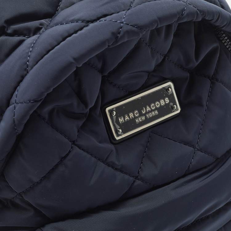 مملوكة مسبقًا Marc Jacobs Front Pocket Navy Blue Quilted Nylon Backpack