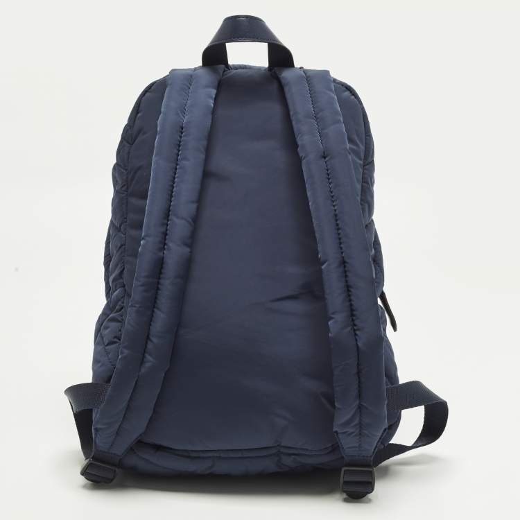 مملوكة مسبقًا Marc Jacobs Front Pocket Navy Blue Quilted Nylon Backpack