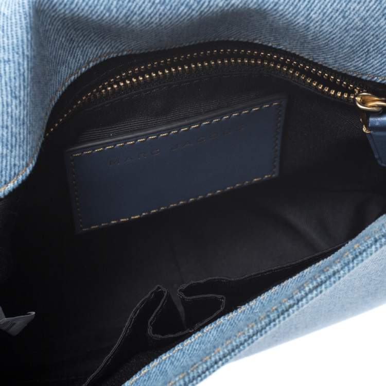 مملوكة مسبقًا Marc Jacobs Blue Denim and Leather Small Studded Nomad Crossbody Bag