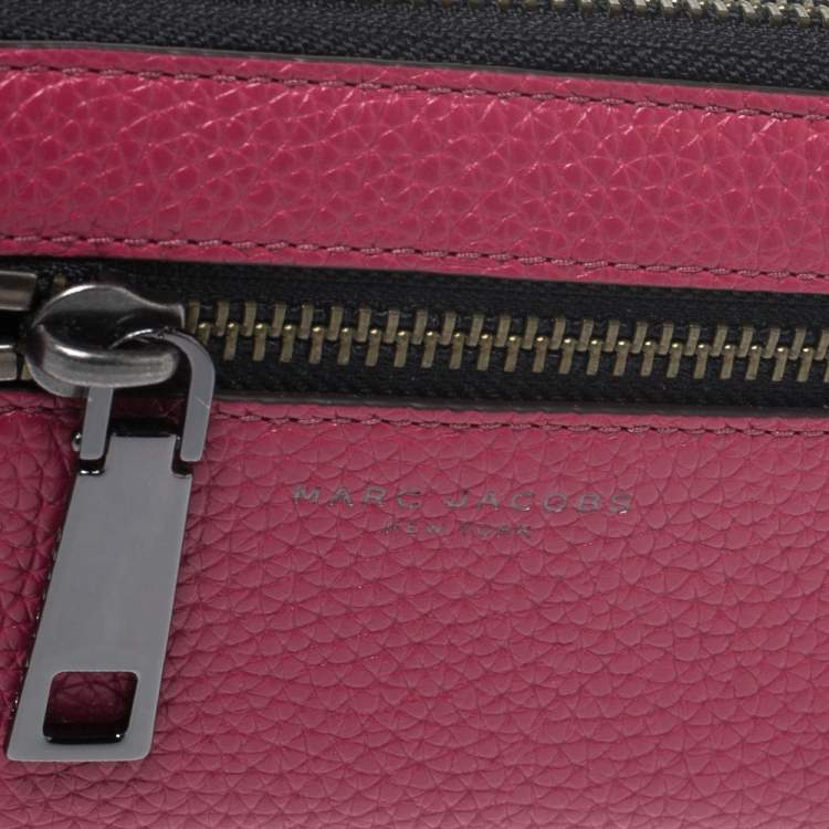 Pre Owned Marc Jacobs Raspberry Pink Leather Gotham Zip Around Wallet