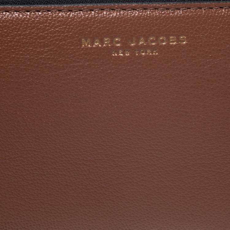 Pre Owned Marc Jacobs Caramel Brown Leather Zip Around Wallet