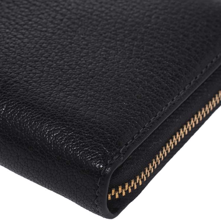 Pre Owned Marc Jacobs Black Leather Zip Around Wallet