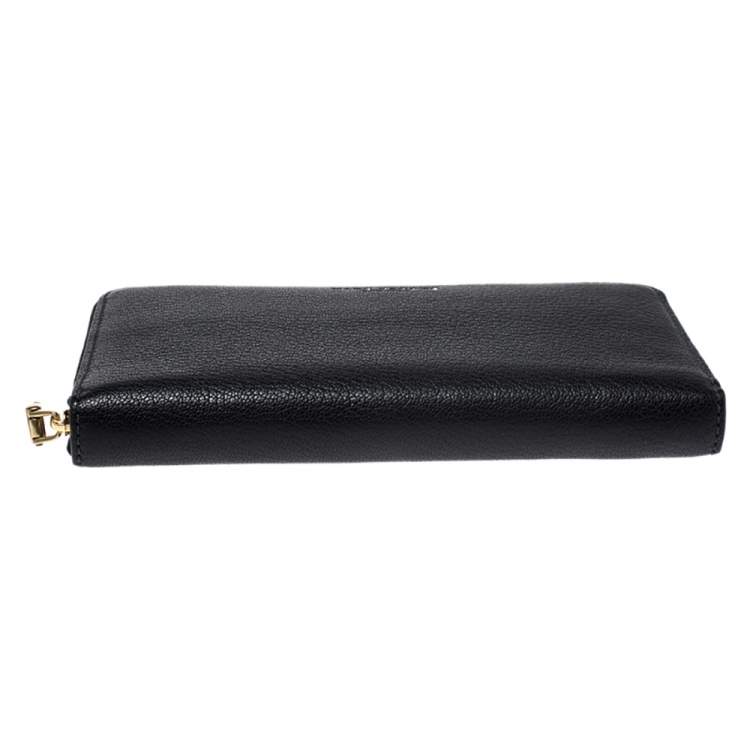Pre Owned Marc Jacobs Black Leather Zip Around Wallet