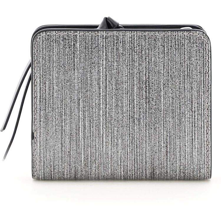 Pre Owned Marc Jacobs Silver Leather The Snapshot Mini Wallet
