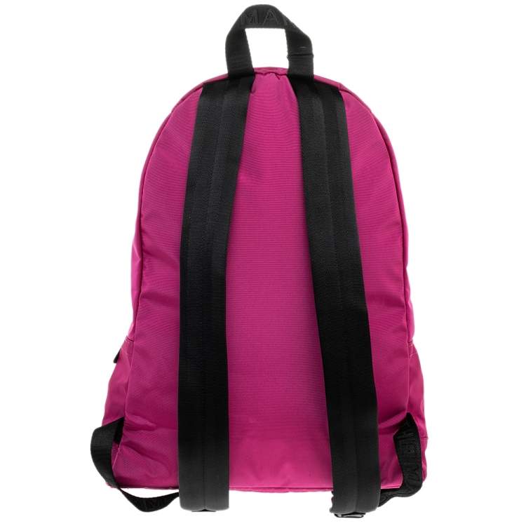 Pre Owned Marc Jacobs Pink/Black Nylon And Leather Medium Backpack