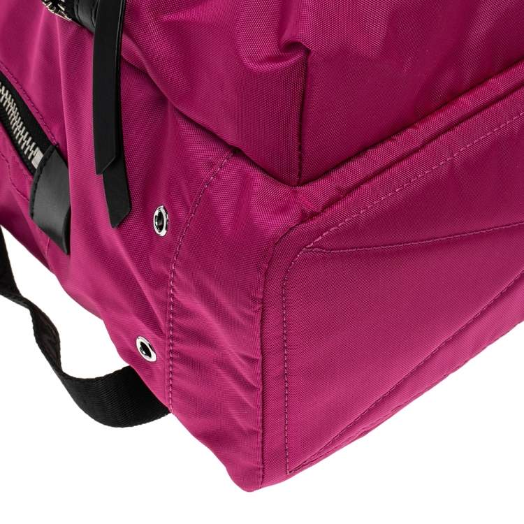Pre Owned Marc Jacobs Pink/Black Nylon And Leather Medium Backpack