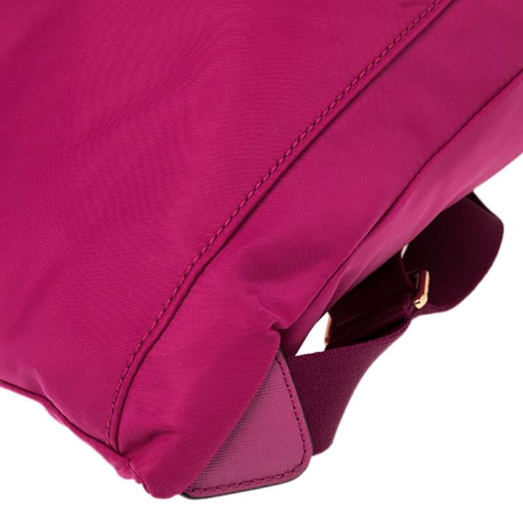 Pre Owned Marc Jacobs Magenta Nylon Active Drawstring Backpack 