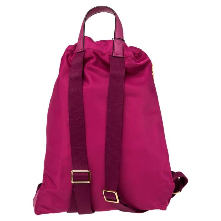 Pre Owned Marc Jacobs Magenta Nylon Active Drawstring Backpack 