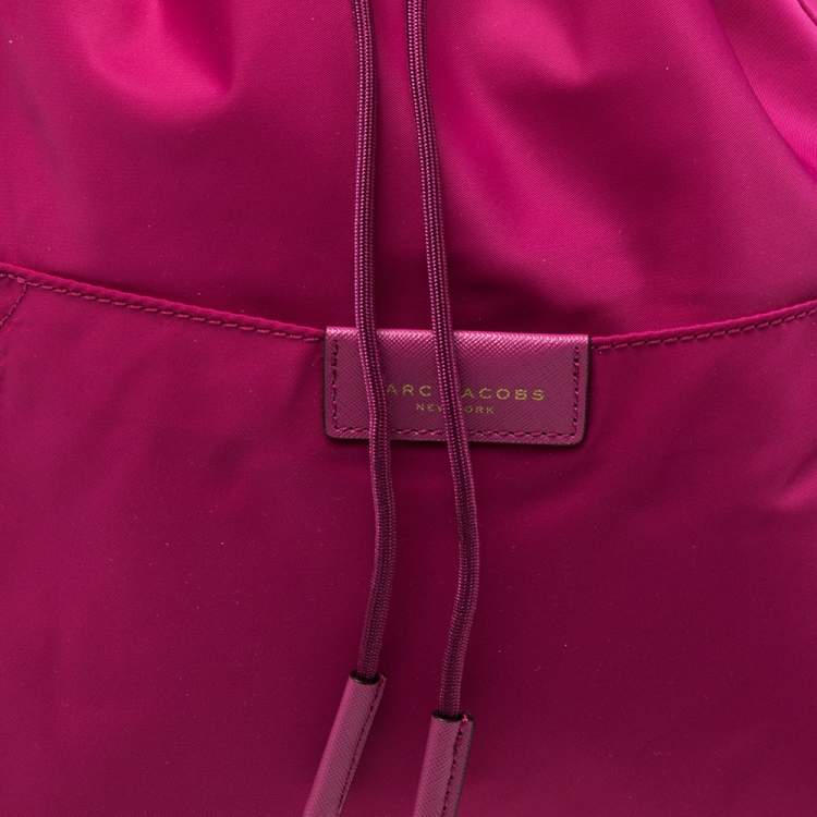 Pre Owned Marc Jacobs Magenta Nylon Active Drawstring Backpack 