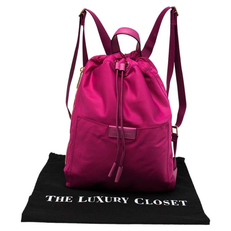 Pre Owned Marc Jacobs Magenta Nylon Active Drawstring Backpack 