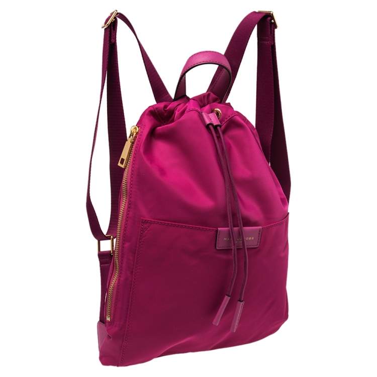 Pre Owned Marc Jacobs Magenta Nylon Active Drawstring Backpack 