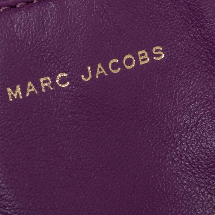 Pre Owned Marc Jacobs Purple Leather Zip Pouch