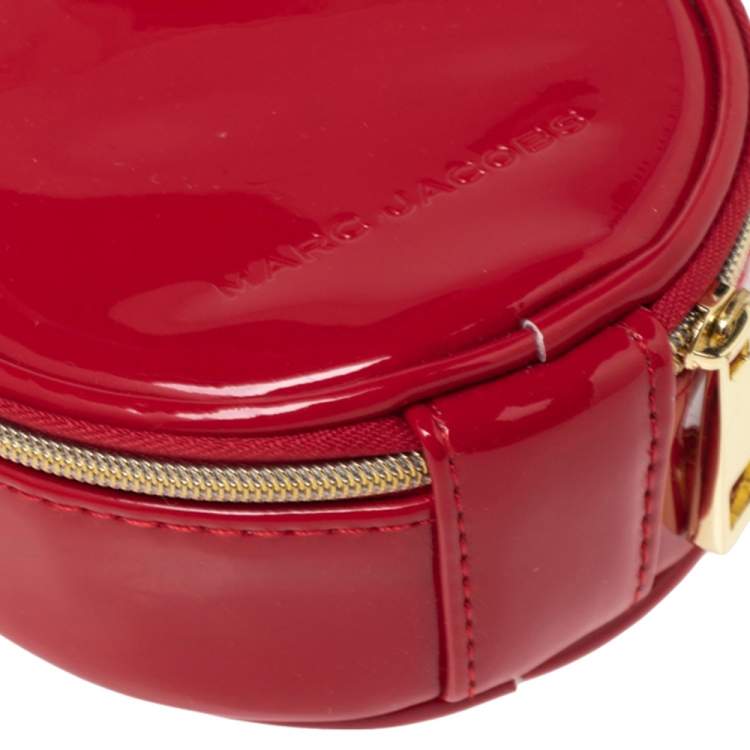 Pre Owned Marc Jacobs Red Patent Leather Round Crossbody Bag