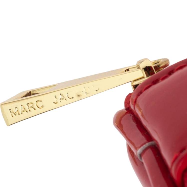 Pre Owned Marc Jacobs Red Patent Leather Round Crossbody Bag