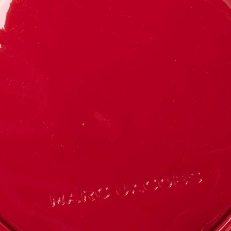 Pre Owned Marc Jacobs Red Patent Leather Round Crossbody Bag