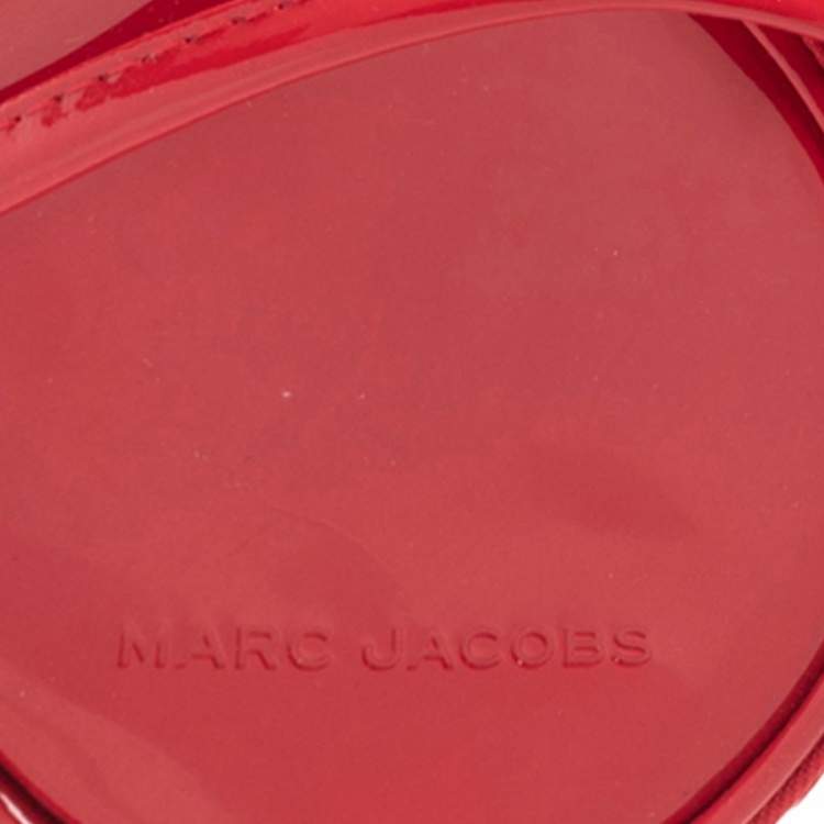 Pre Owned Marc Jacobs Red Patent Leather Round Crossbody Bag