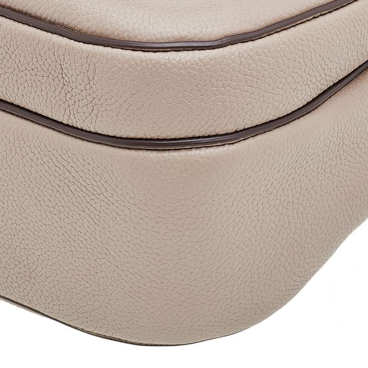 Pre Owned Marc Jacobs Beige Leather Interlock Messenger