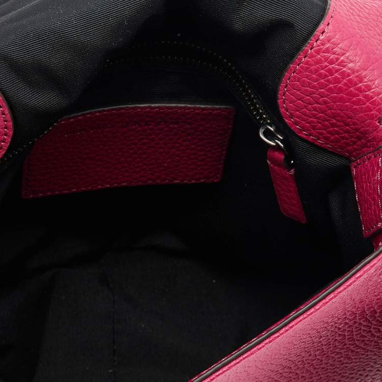 Pre Owned Marc Jacobs Raspberry Leather Recruit Nomad Saddle Shoulder Bag