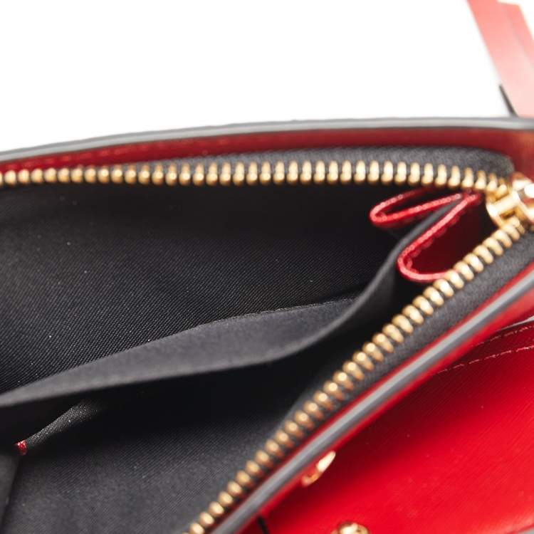 Pre Owned Marc Jacobs Tri Color Leather Snapshot Compact Wallet
